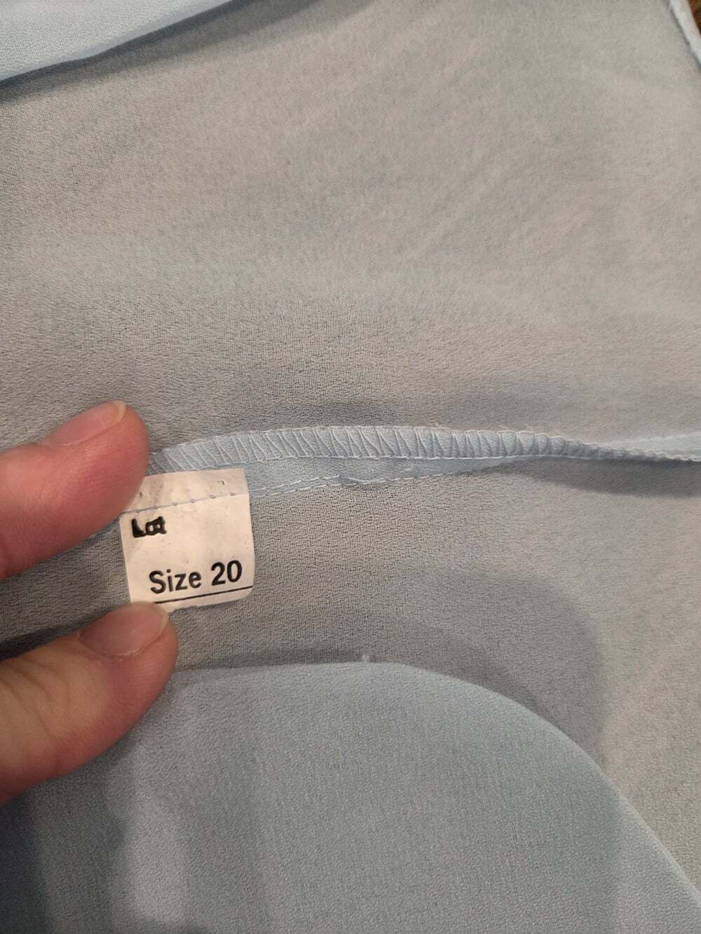 Glatter & Sims Vintage Sheer Blue Duster Jacket Sequin Pearl Beaded Size 20 - Picture 8 of 10